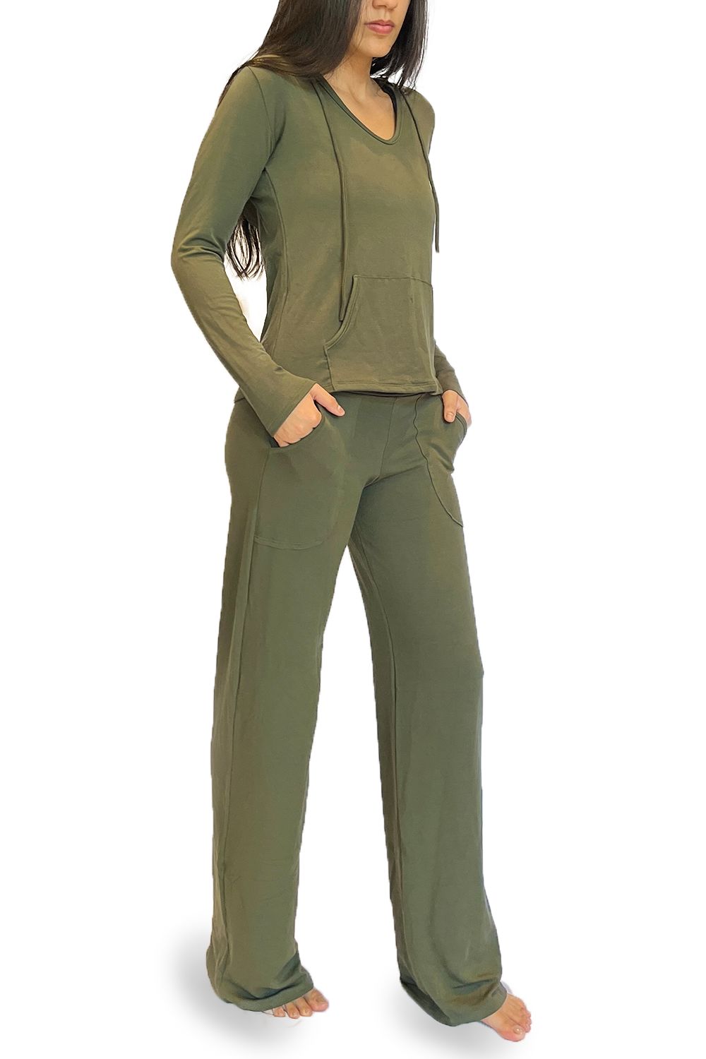 Green Fleece Comfy Viscose Hoodie