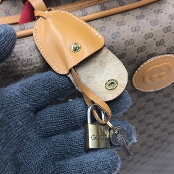 GUCCI DUFFLE TRAVEL BAG WEEKENDER VINTAGE SHERRY