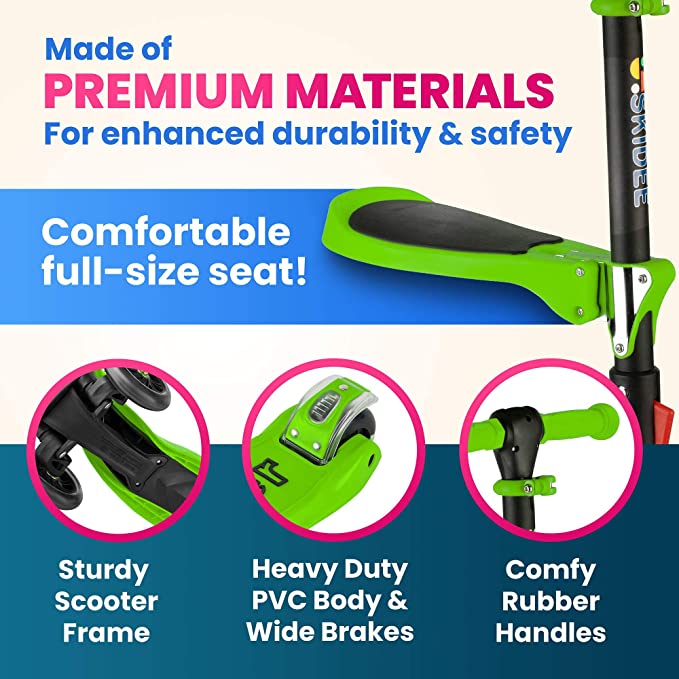 Y200 Adjustable Height Foldable Kick Scooter for Kids with LED Light Wheels