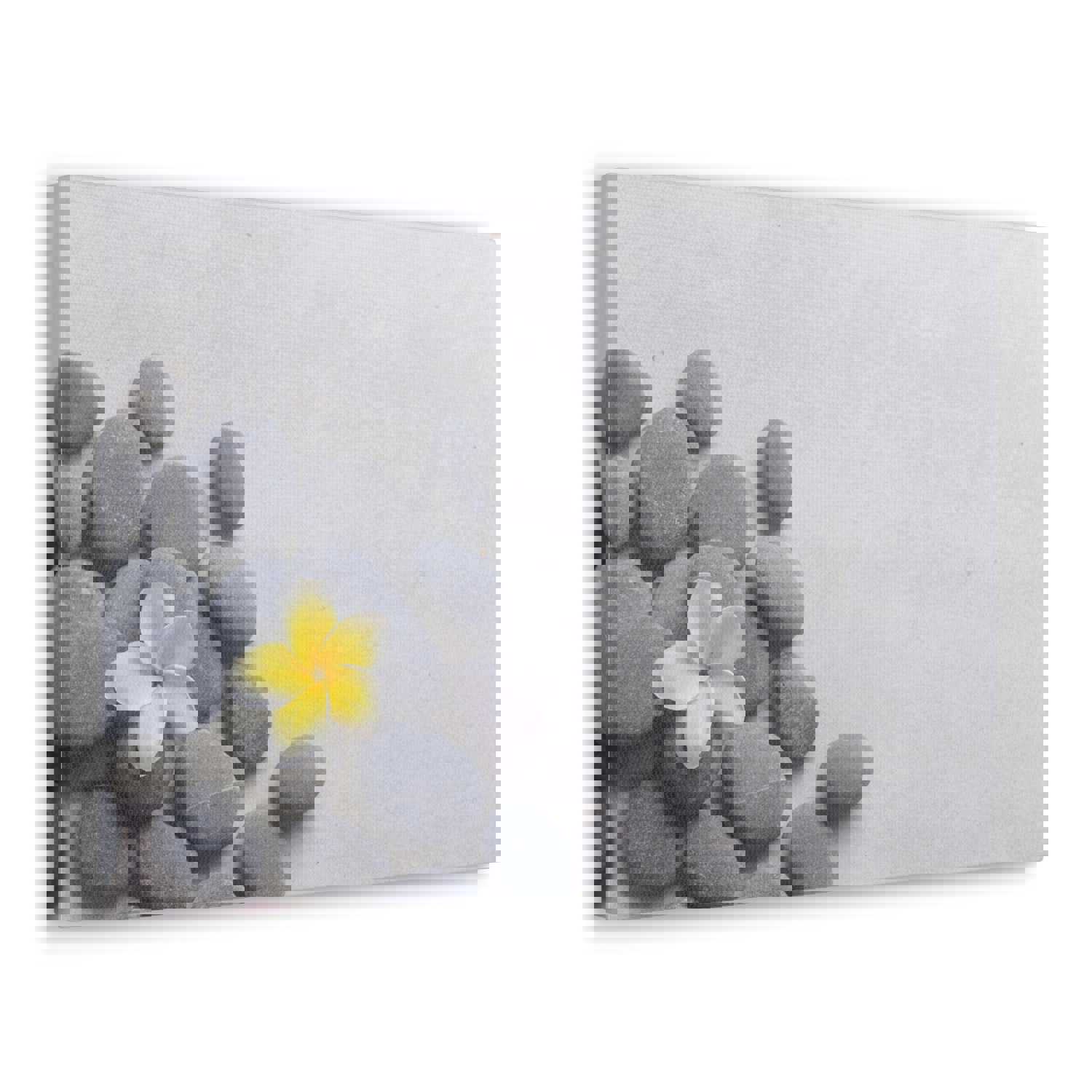 Frangipani and Zen Stones Forest Floral Nature Photography Canvas Wall Art - Ready-to-Hang Home Decor