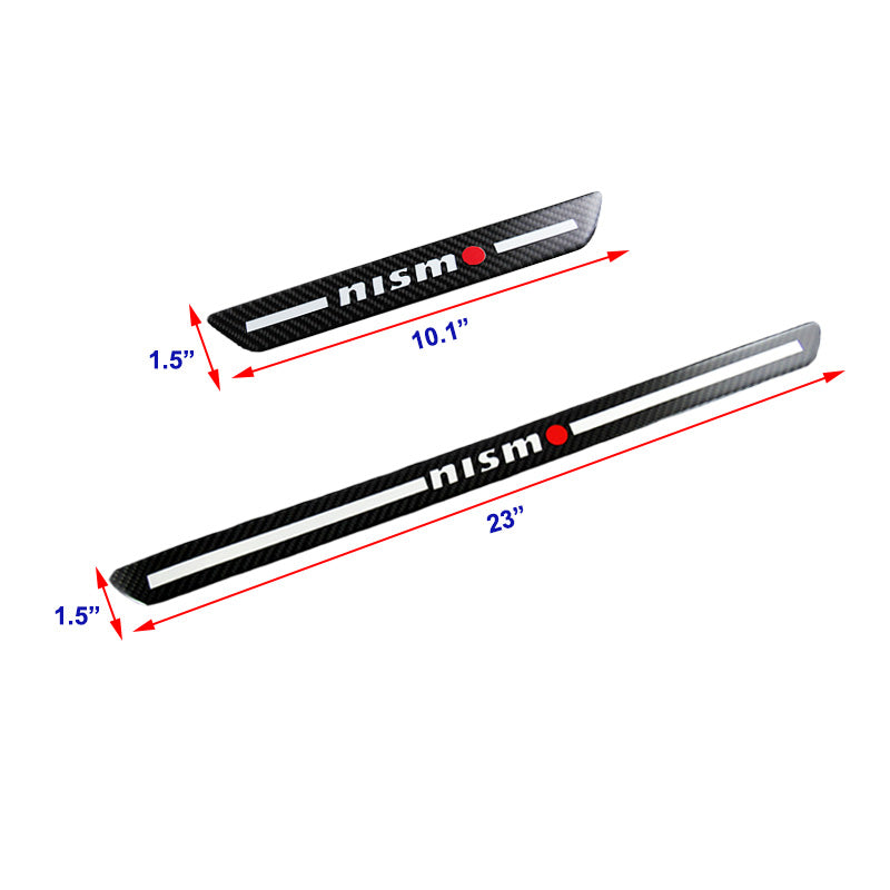 JDM Nismo Carbon Fiber Car Door Welcome Plate Sill Scuff Cover Decal Sticker 4 pcs Set