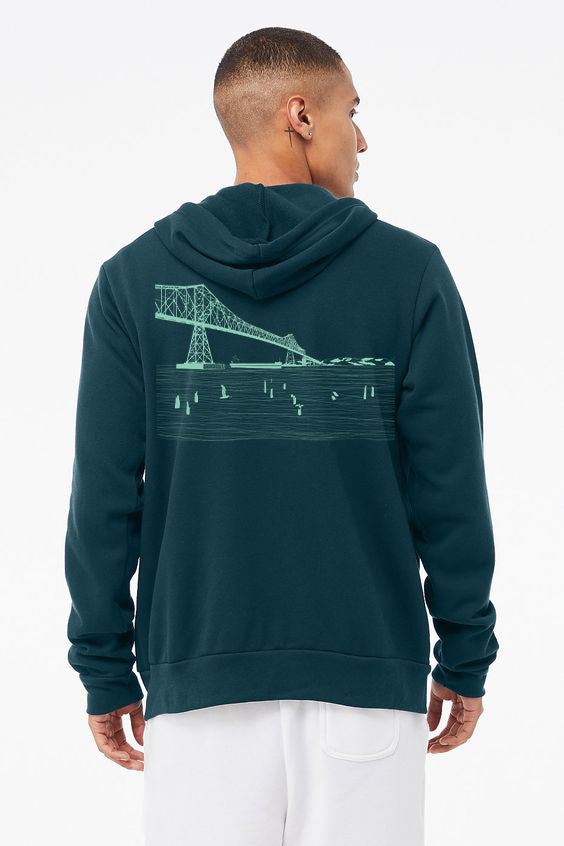 Gateway to the Sea A Ultra Soft Zip Up Hoodie Atlantic
