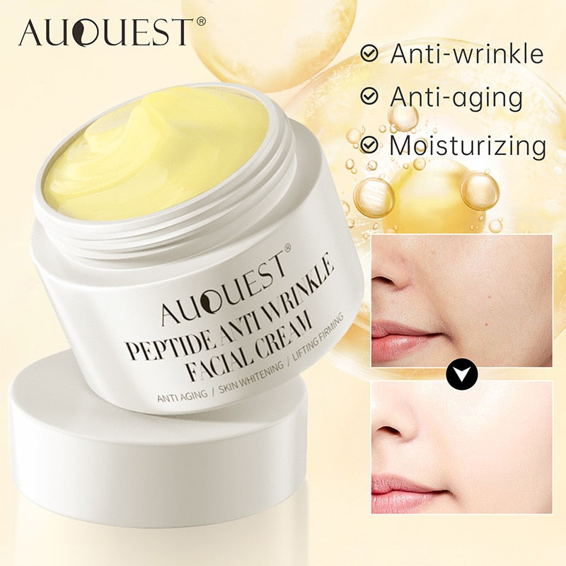 AUQUEST Peptide Anti-Wrinkle Facial Cream with Hyaluronic Acid for Lifting & Moisturizing