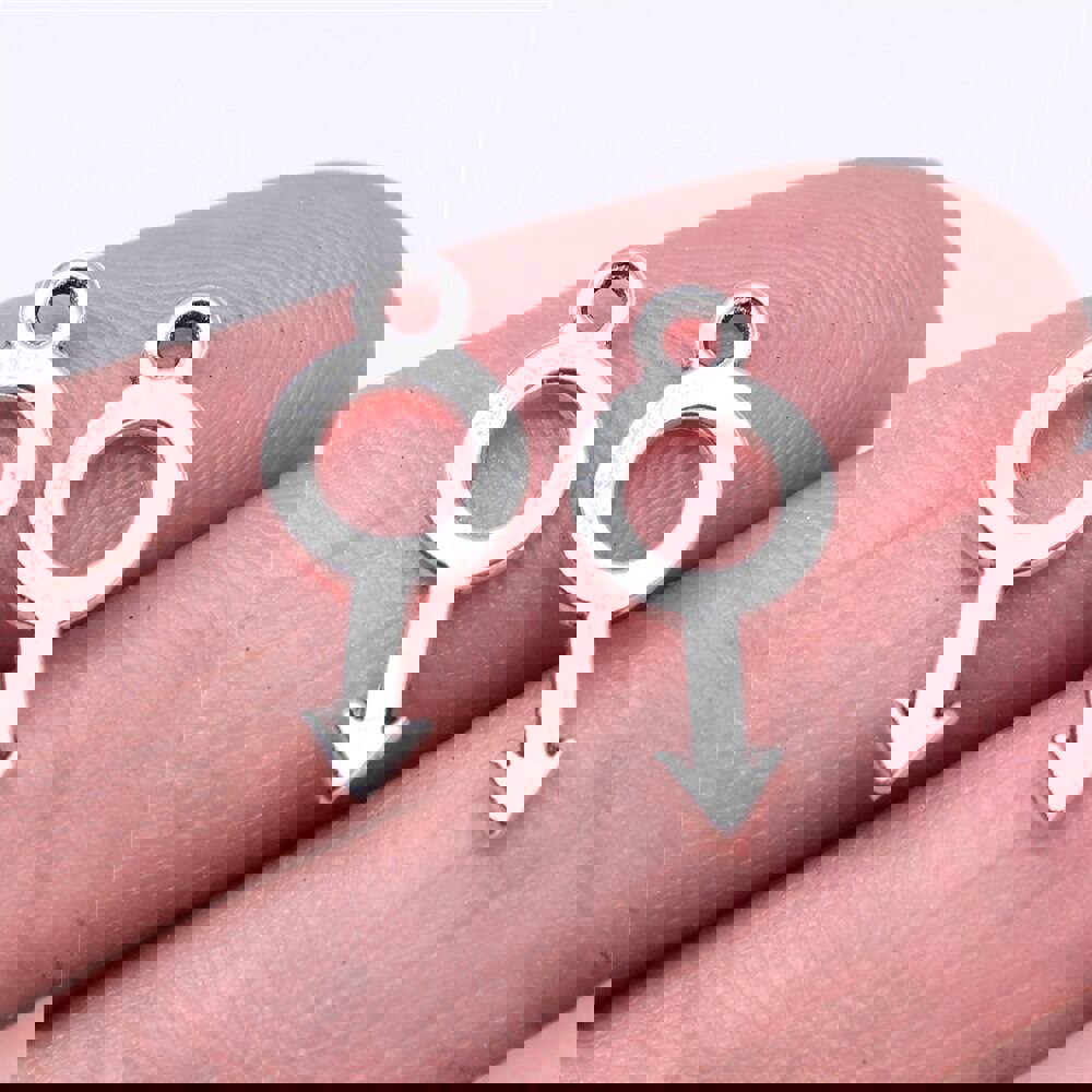 WYSIWYG 40pcs Charms 18x9mm Male Symbol Charms for DIY Jewelry Making - Antique Silver Color Alloy Pendants