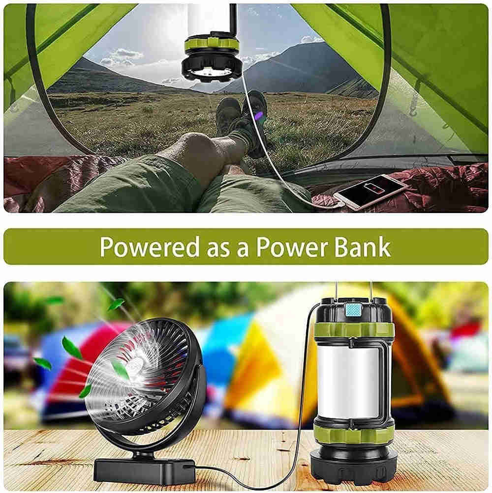 New LED Camping Lantern - Rechargeable, 3000mAh Power Bank, Waterproof Flashlight