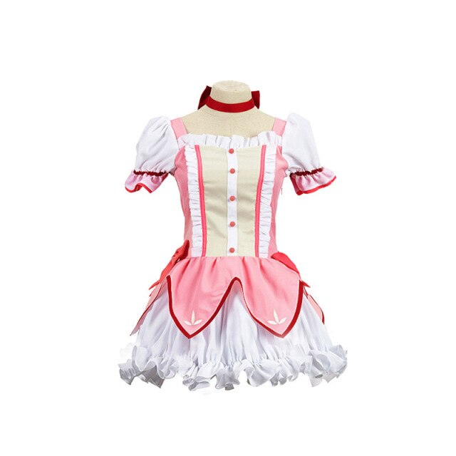 Puella Magi Madoka Magica Kaname Madoka Magical Girl Cosplay Costume with Bowknots