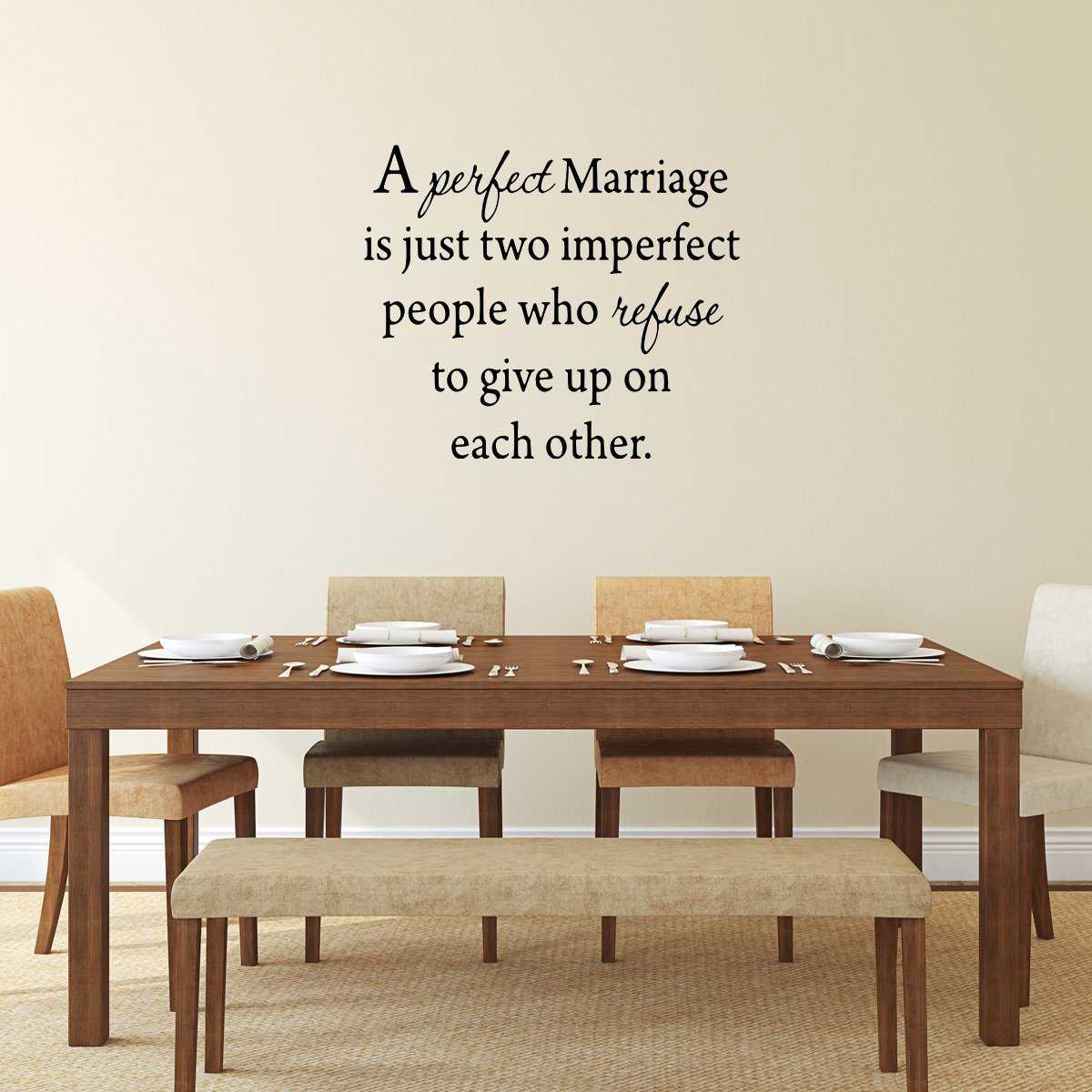 A Perfect Marriage Quote Wall Decal - Inspirational Family Wall Art