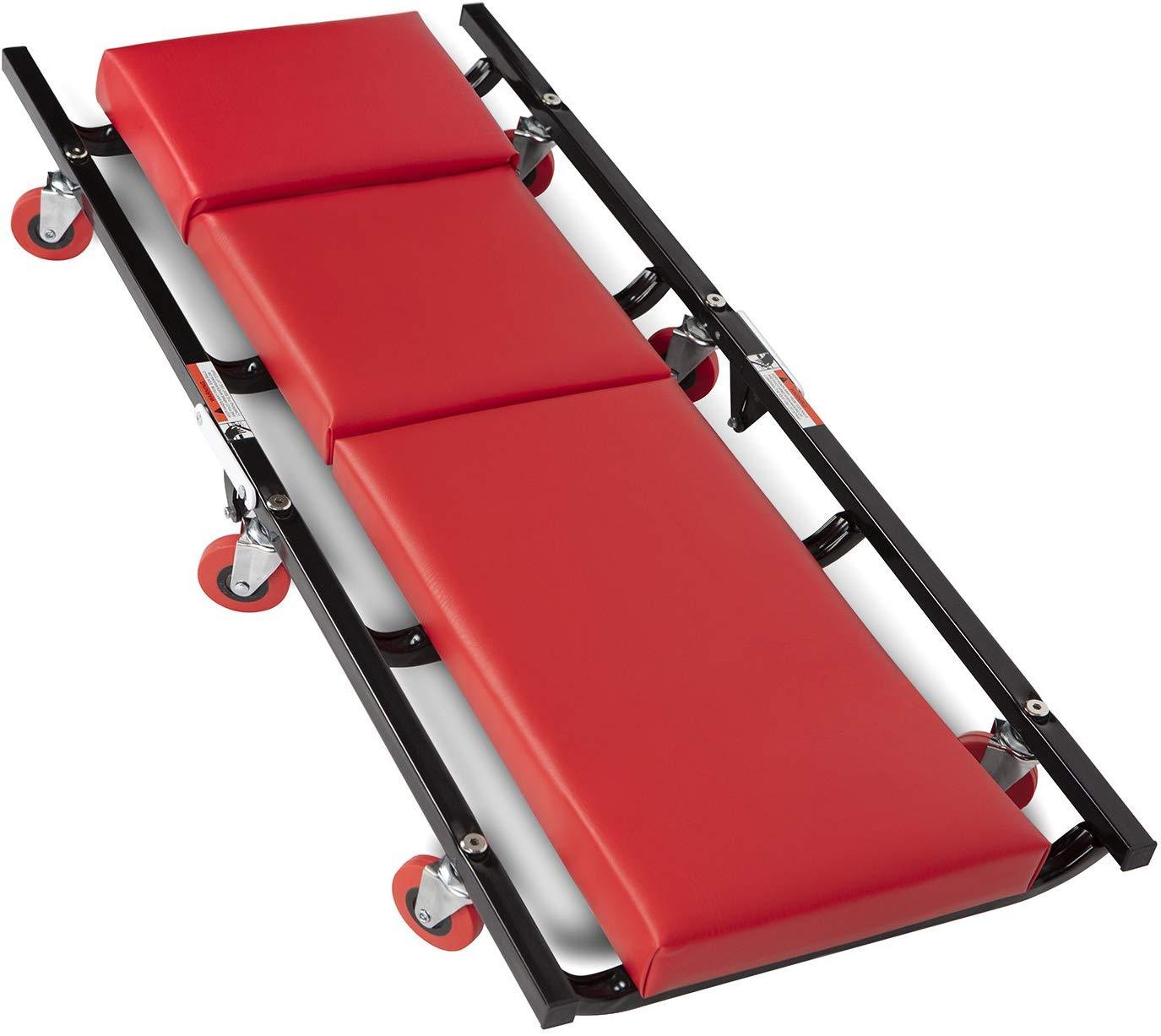 Heavy Duty Foldable Mechanic Creeper with 6 Casters for Garage & Auto Repair