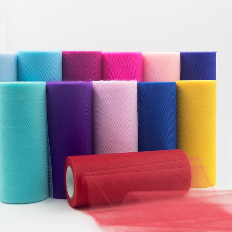 15cm White Organza Roll Tulle Fabric for DIY Tutu Skirt and Party Decor