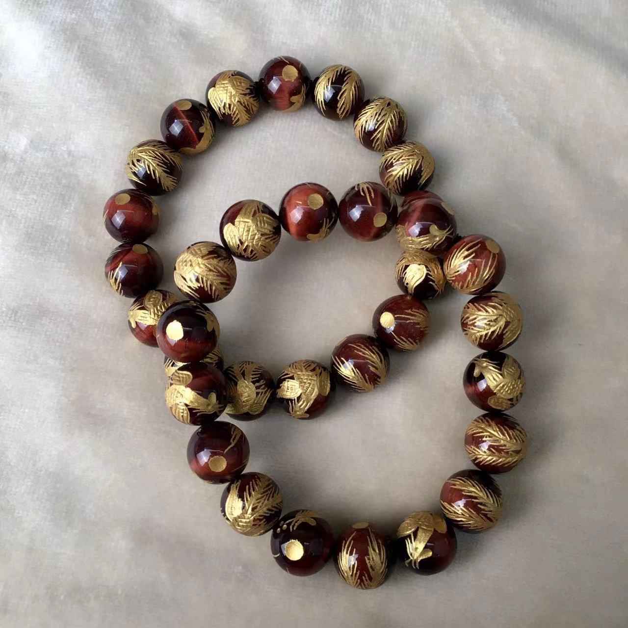 Wholesale Grade AB+ Natural Stone Bead 8/10/12/14/16/18MM Mens Tiger Eye Bracelet Gemstone Jewelry