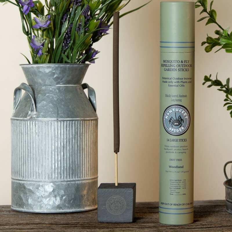 Mosquito & Fly Repelling Outdoor Garden Incense Sticks with Stone Block Holder