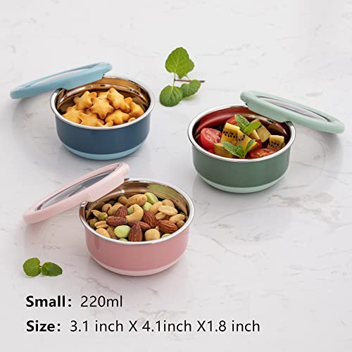Lille Home 7.5 OZ Stainless Steel Dressing Containers with Leakproof Lids, Set of 3