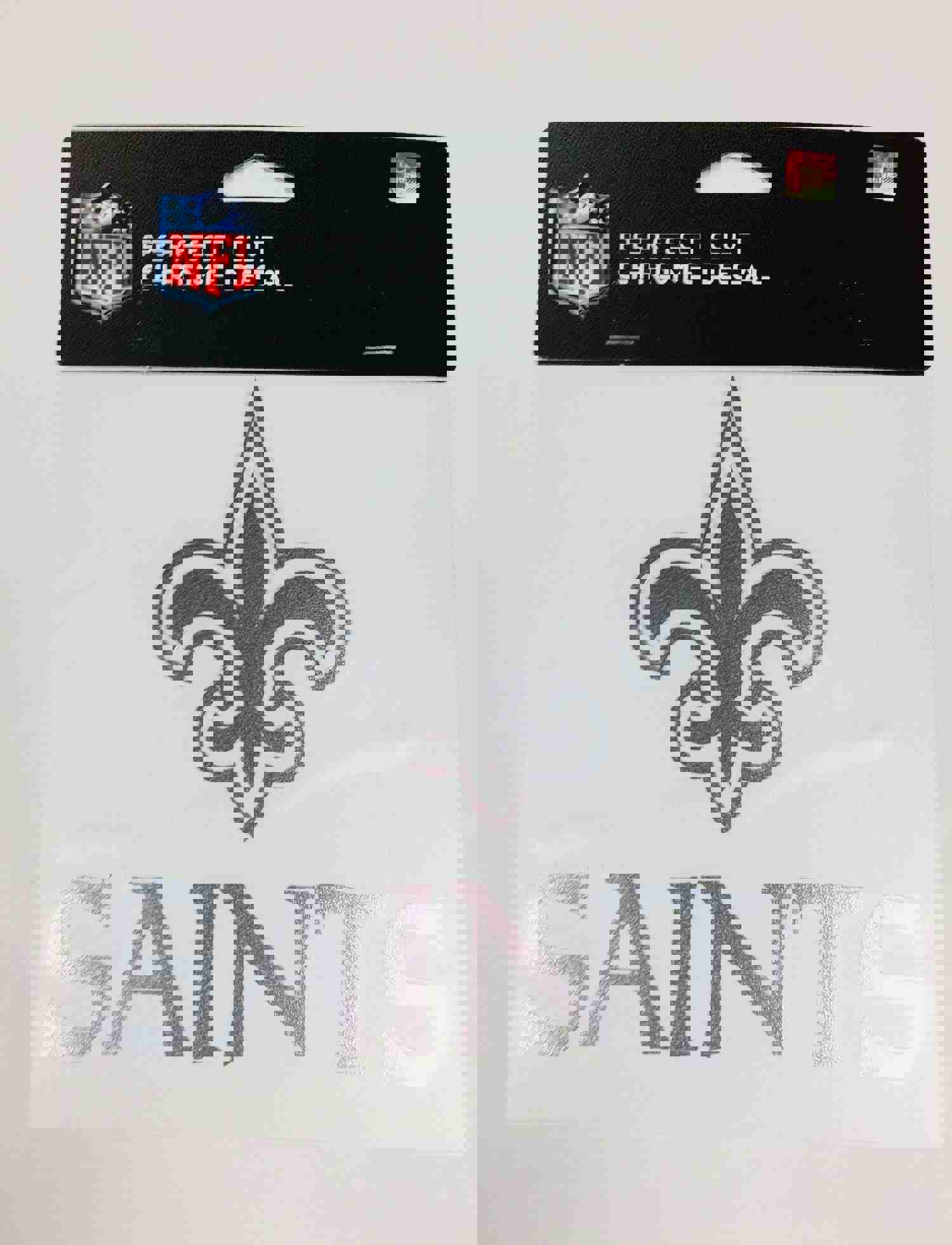 New Orleans Saints Silver Perfect Cut Die Cut Decal 5x5 Inches Chrome