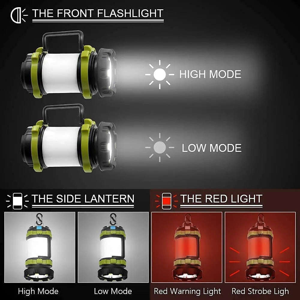 New LED Camping Lantern - Rechargeable, 3000mAh Power Bank, Waterproof Flashlight