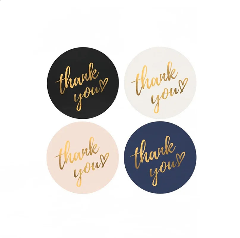 50-500pcs 1inch Blue Thank You Stickers for Envelope Sealing, Handmade Wedding Gift Decoration