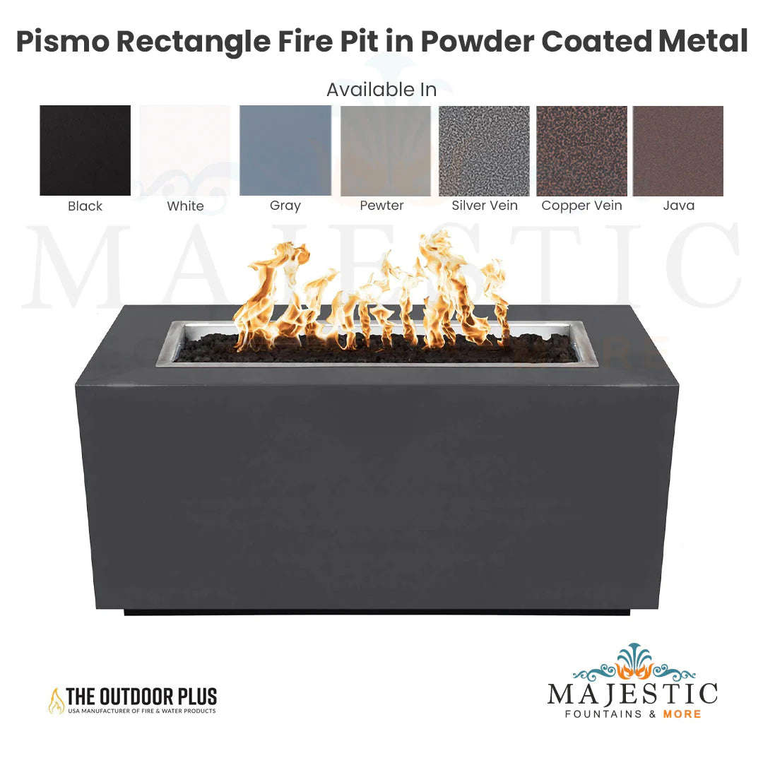 Outdoor Plus Pismo Rectangle Fire Pit in Powder Coated Steel with Free Cover
