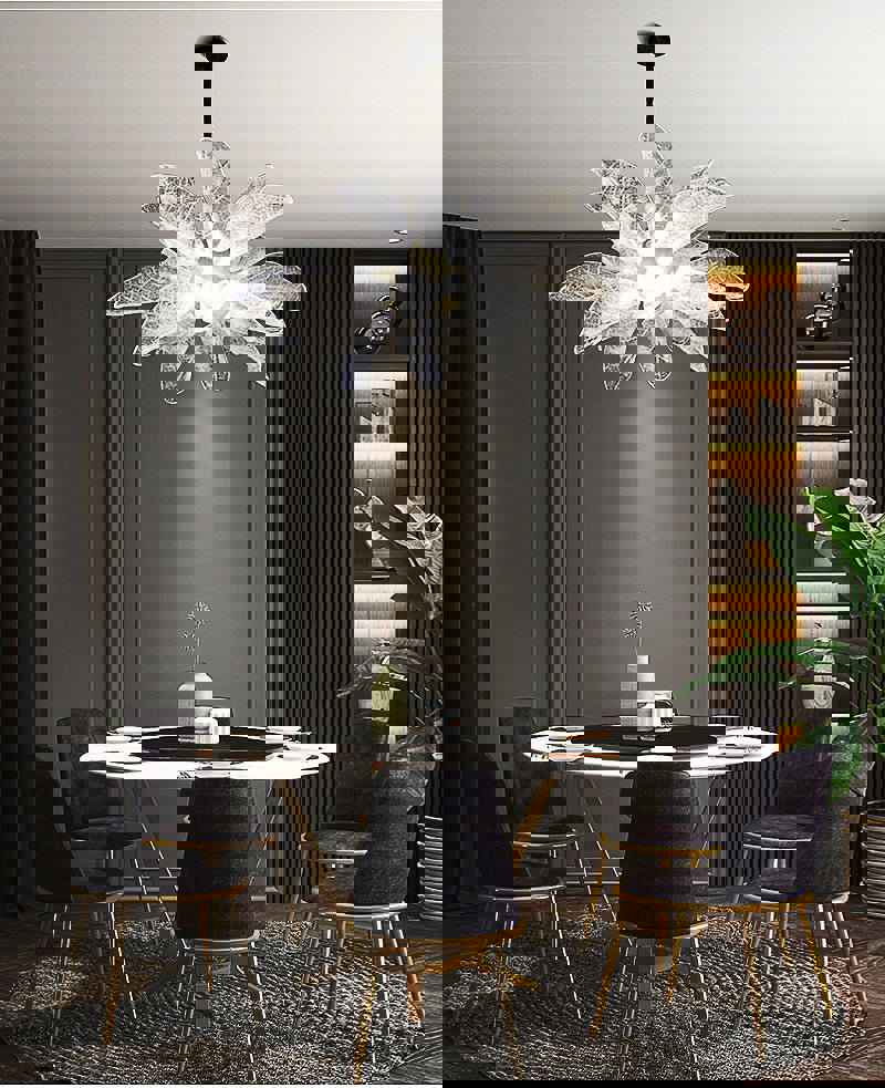 MIRODEMI® Creative LED Leaf-Shaped Chandelier for Living Room and Kitchen