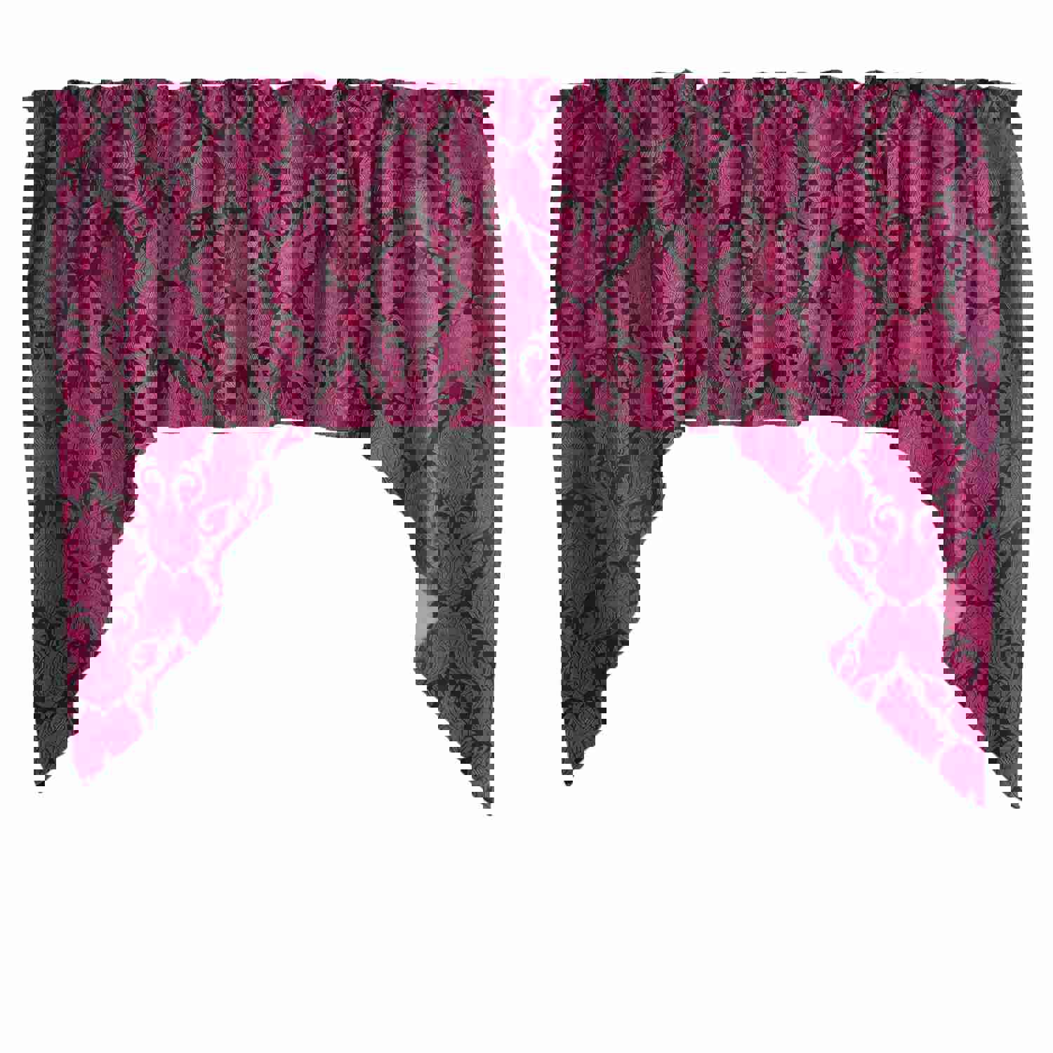 Jacquard Royal Damask Swag Window Valance - 54" Wide / 36" Tall