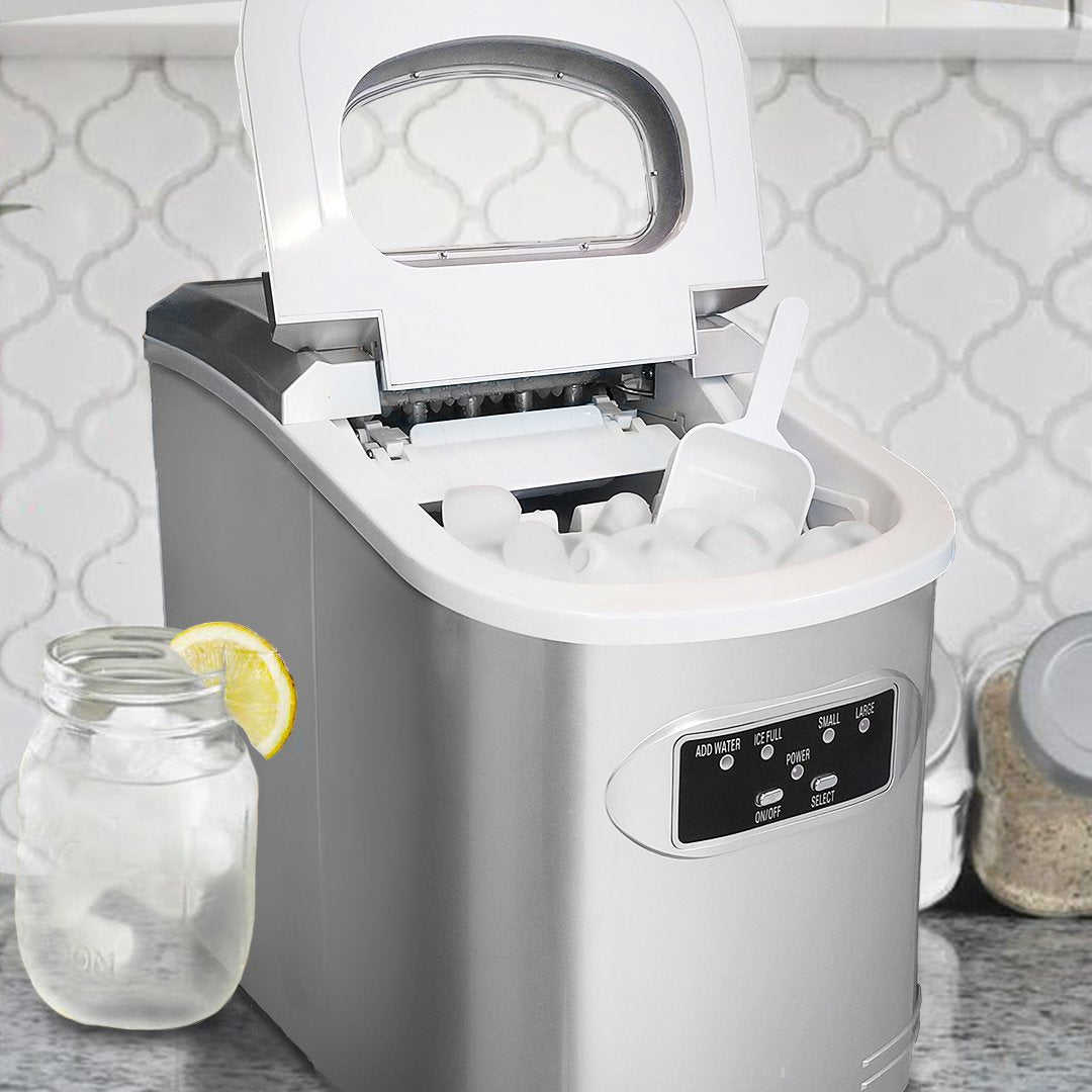 Whynter Compact Portable Ice Maker 27 lb Capacity – Metallic Silver IMC-270MS