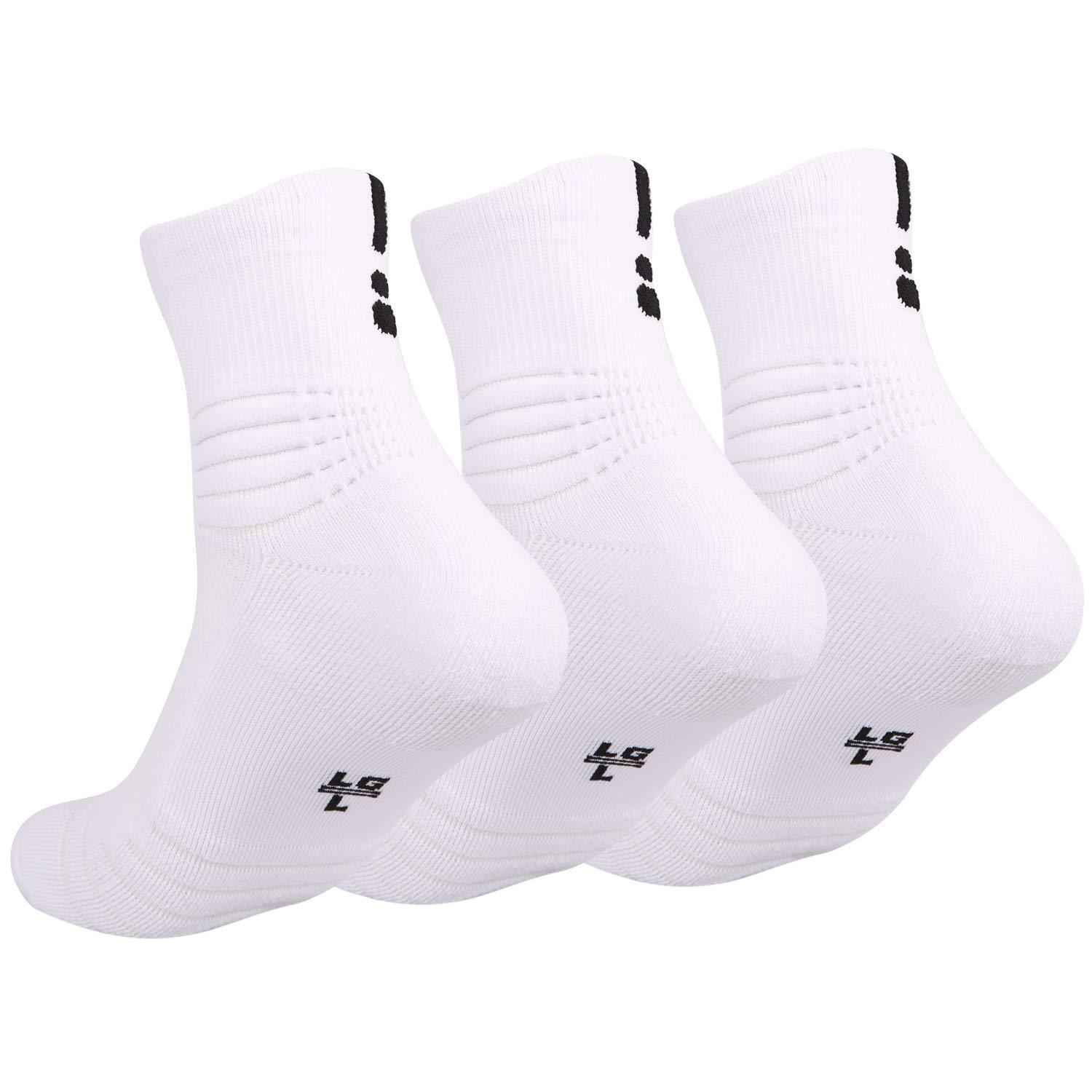 DISILE Elite Basketball Socks - Cushioned Dri-Fit Athletic Crew Socks for Men & Women