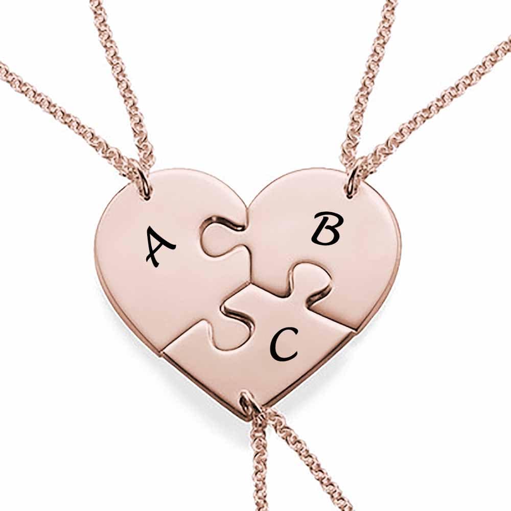 Custom Letter Heart Necklace - Personalized Silver Name Necklace for Mother's Day Gift