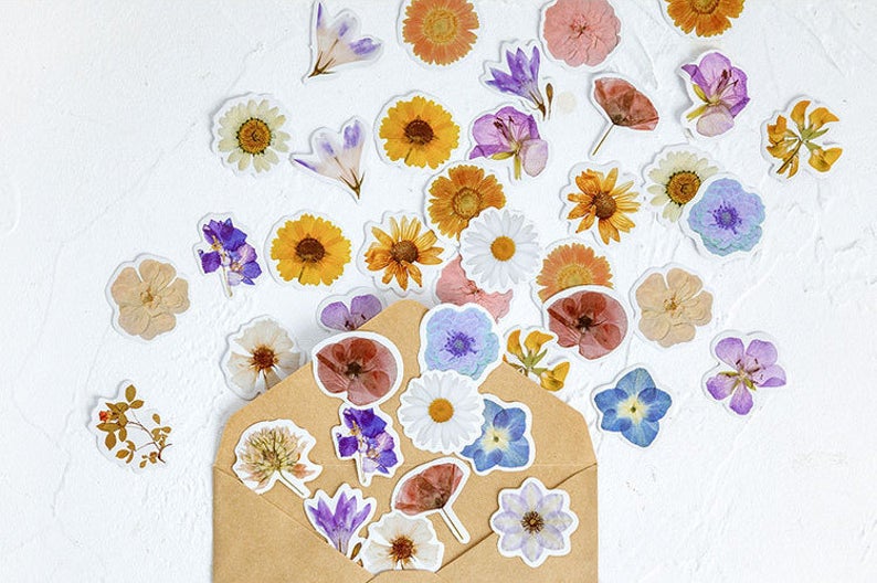 Pressed Flowers Box Stickers Set