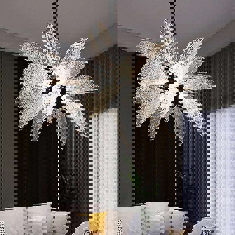 MIRODEMI® Creative LED Leaf-Shaped Chandelier for Living Room and Kitchen
