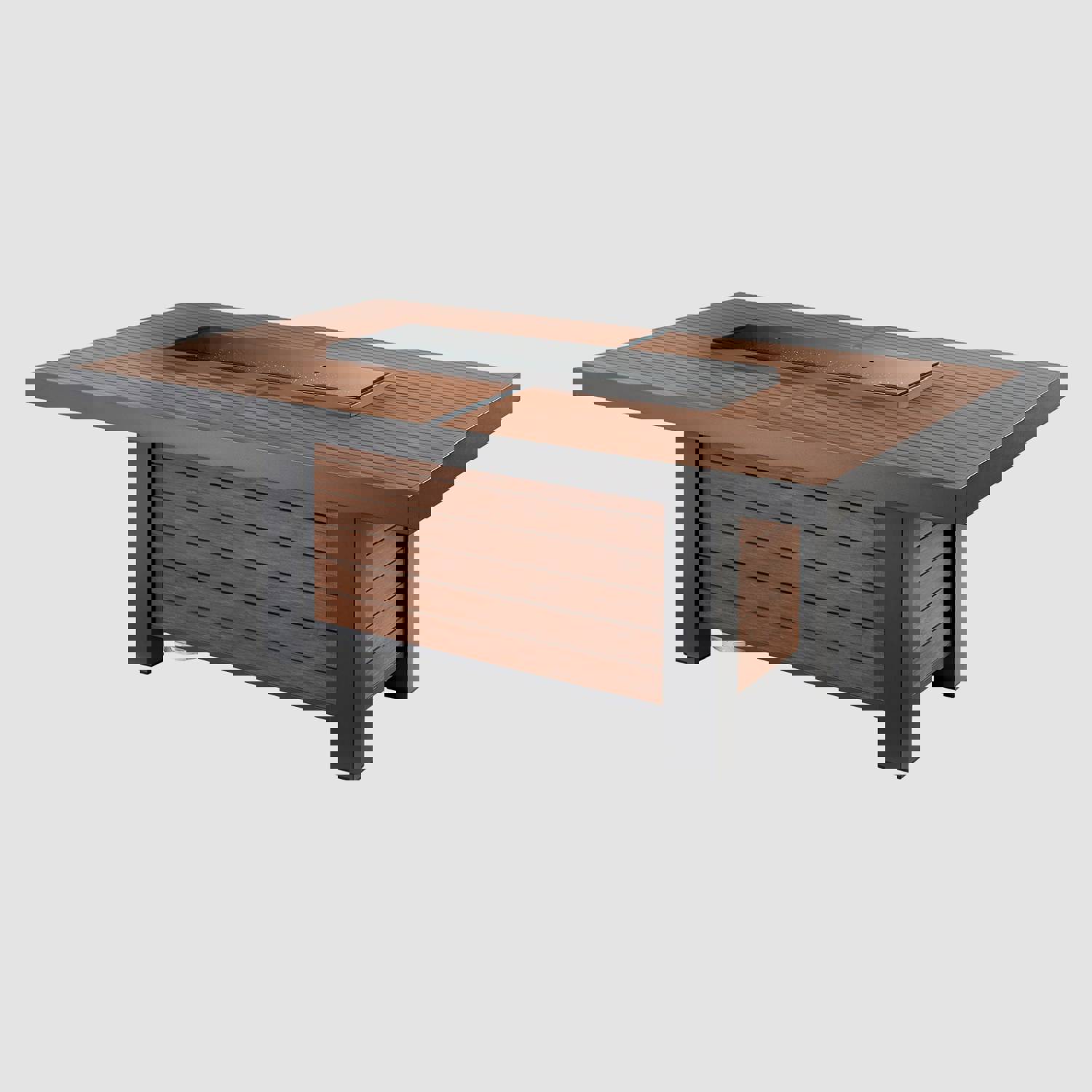 Kenwood and Brooks Linear Dining Height Gas Fire Pit Table