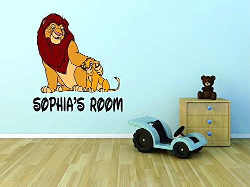 Lion King Disney Movie Cartoon Personalized Name Sticker - Custom Wall Decals for Kids Bedroom (20x20 inch)