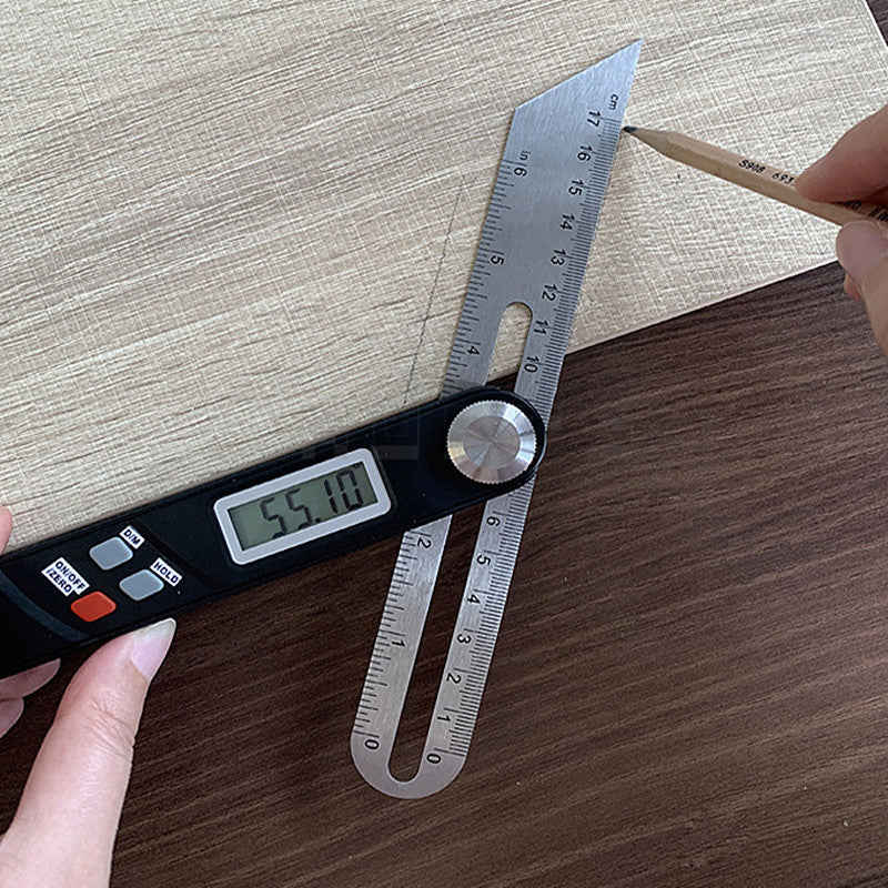 360 Degree Electronic Digital Angle Ruler - 320mm Stainless Steel Digital Protractor with LCD Display