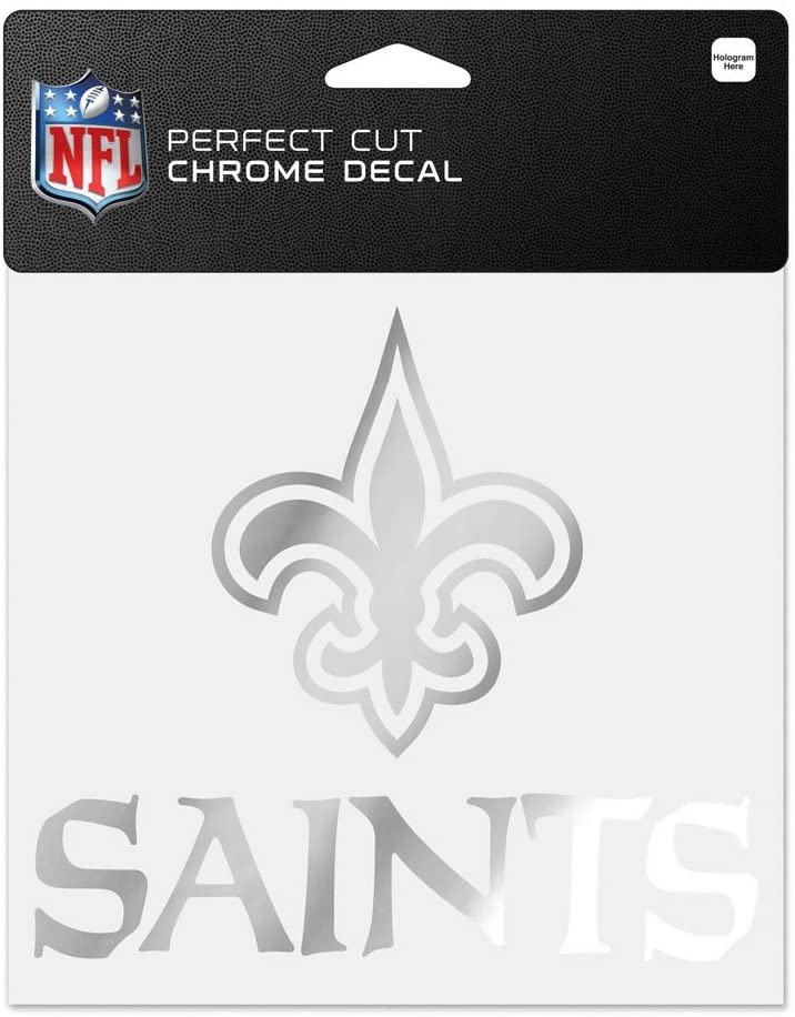 New Orleans Saints Silver Perfect Cut Die Cut Decal 5x5 Inches Chrome