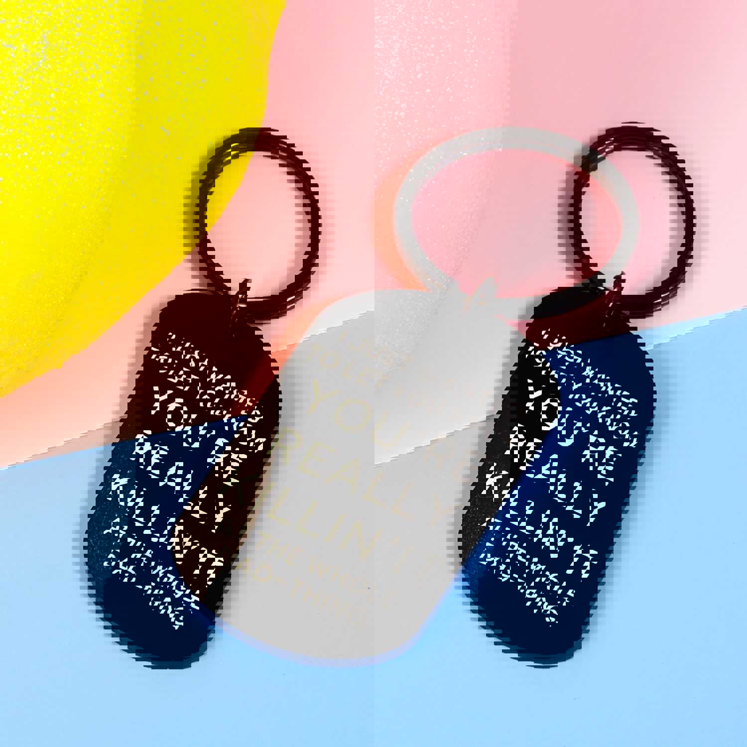 Funny Fathers Day Keychain Gift for Dad from Daughter Son - Birthday Christmas Valentine Wedding Present