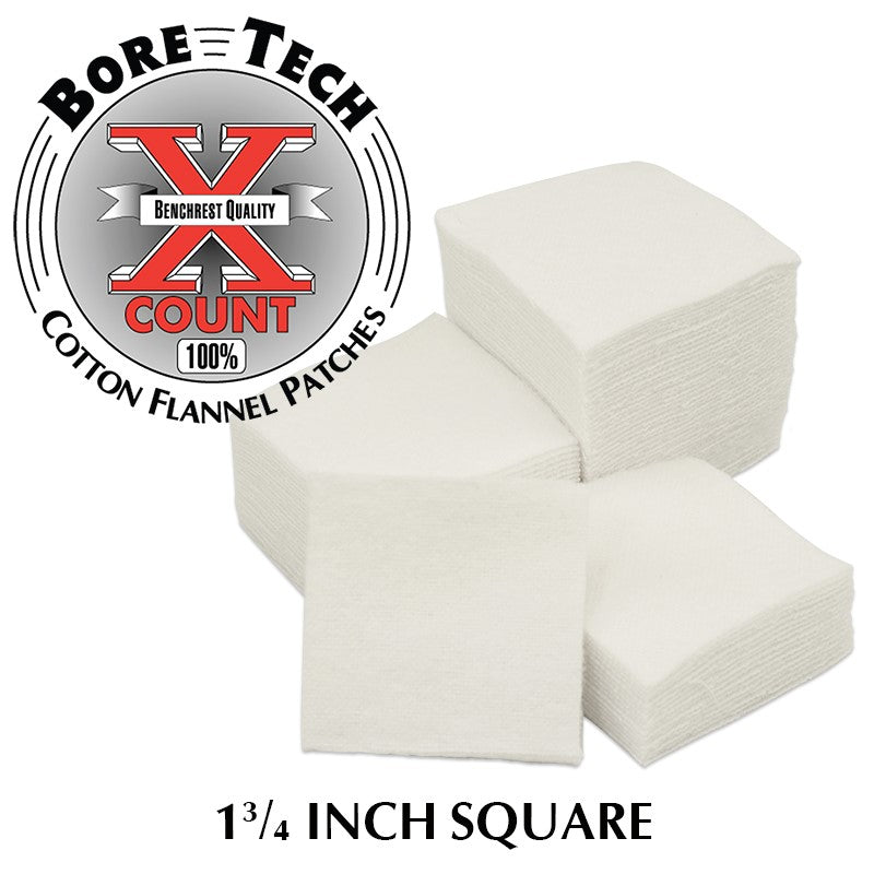 BORE TECH SQUARE PATCHES - Premium Cotton Flannel Cleaning Patches