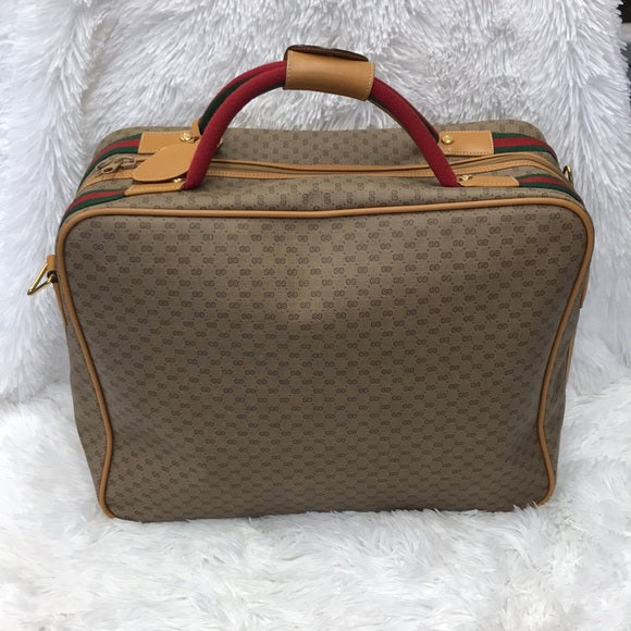 GUCCI DUFFLE TRAVEL BAG WEEKENDER VINTAGE SHERRY