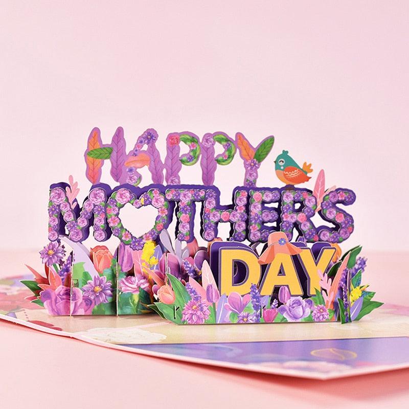 3D Floral Bouquet Greeting Cards for Mother's Day, Birthday, and Wedding