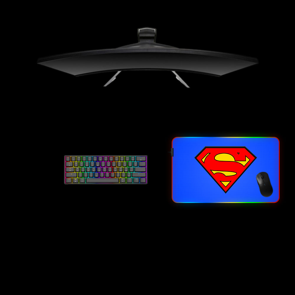 Superman Logo RGB Gaming Mouse Pad with LED Strip