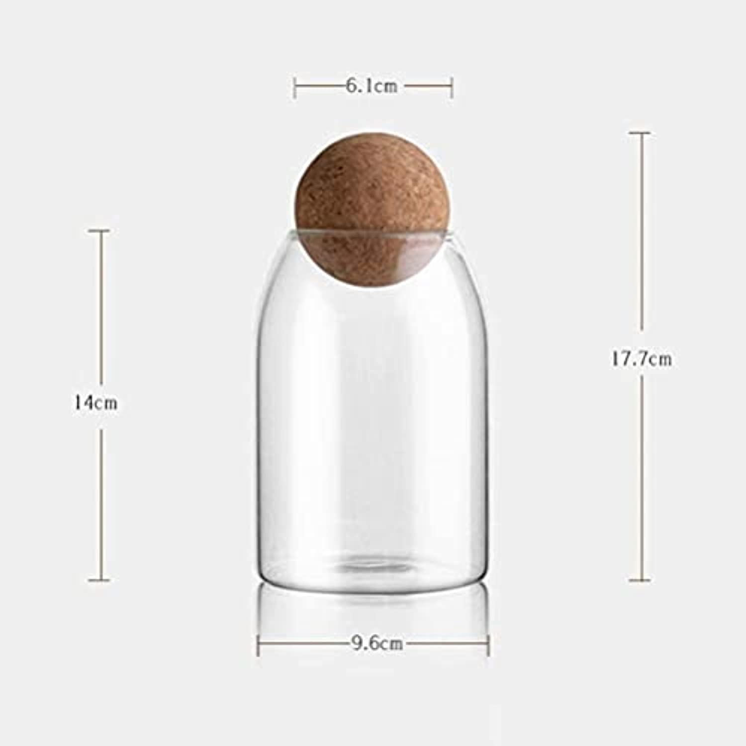 UPKOCH 3Pcs Glass Jars with Airtight Seal Ball Cork Lid - Clear Mason Jars for Food Storage (Size S/M/L)