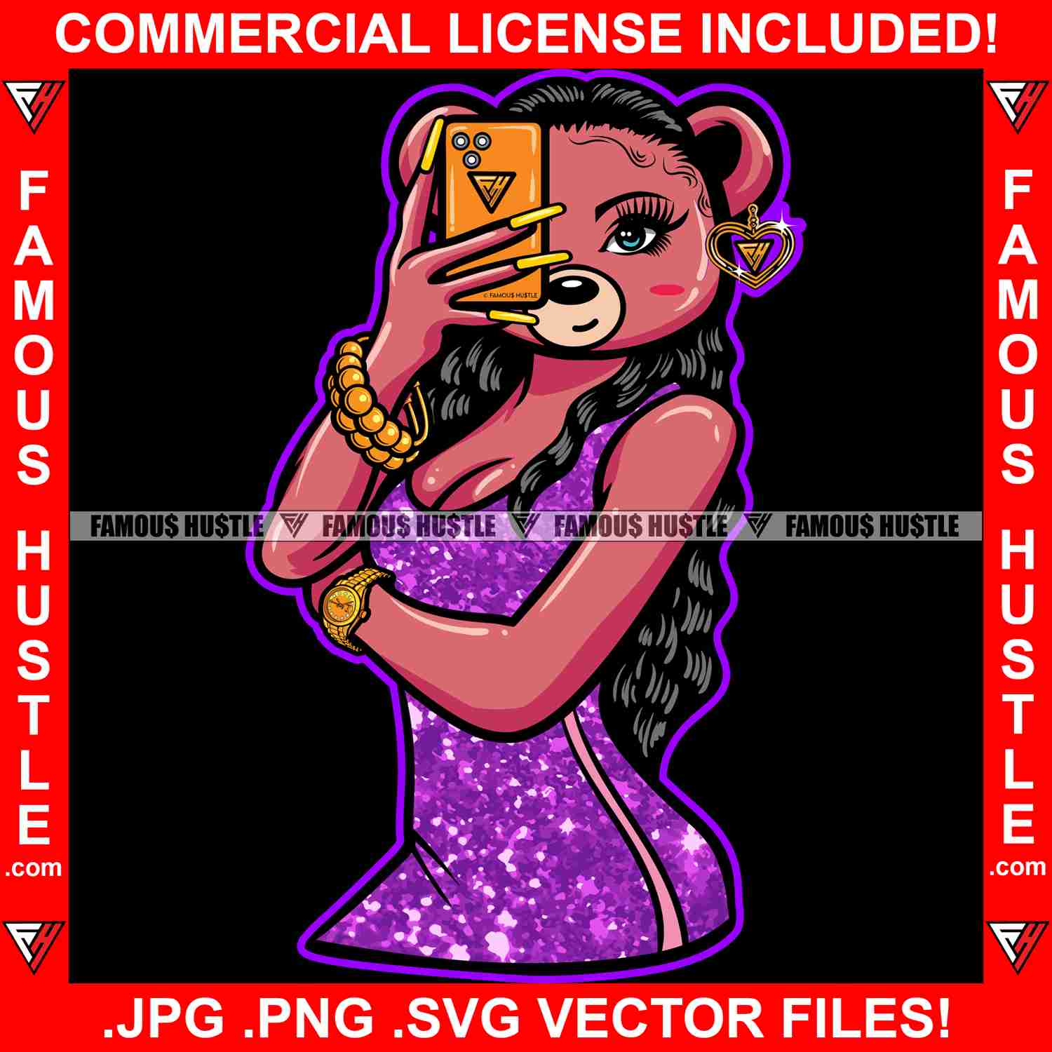 Fresh Sexy Female Teddy Bear Graphic Design T-Shirt Print Digital Download