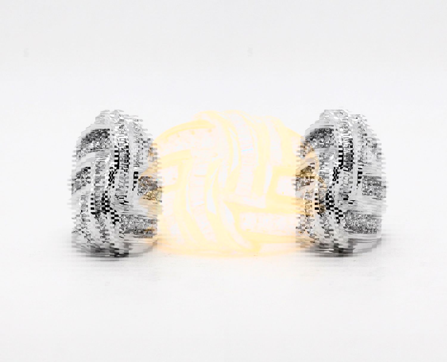 Estate 14KY 1.00 Cttw Diamond Swirl Ring HI-SI2