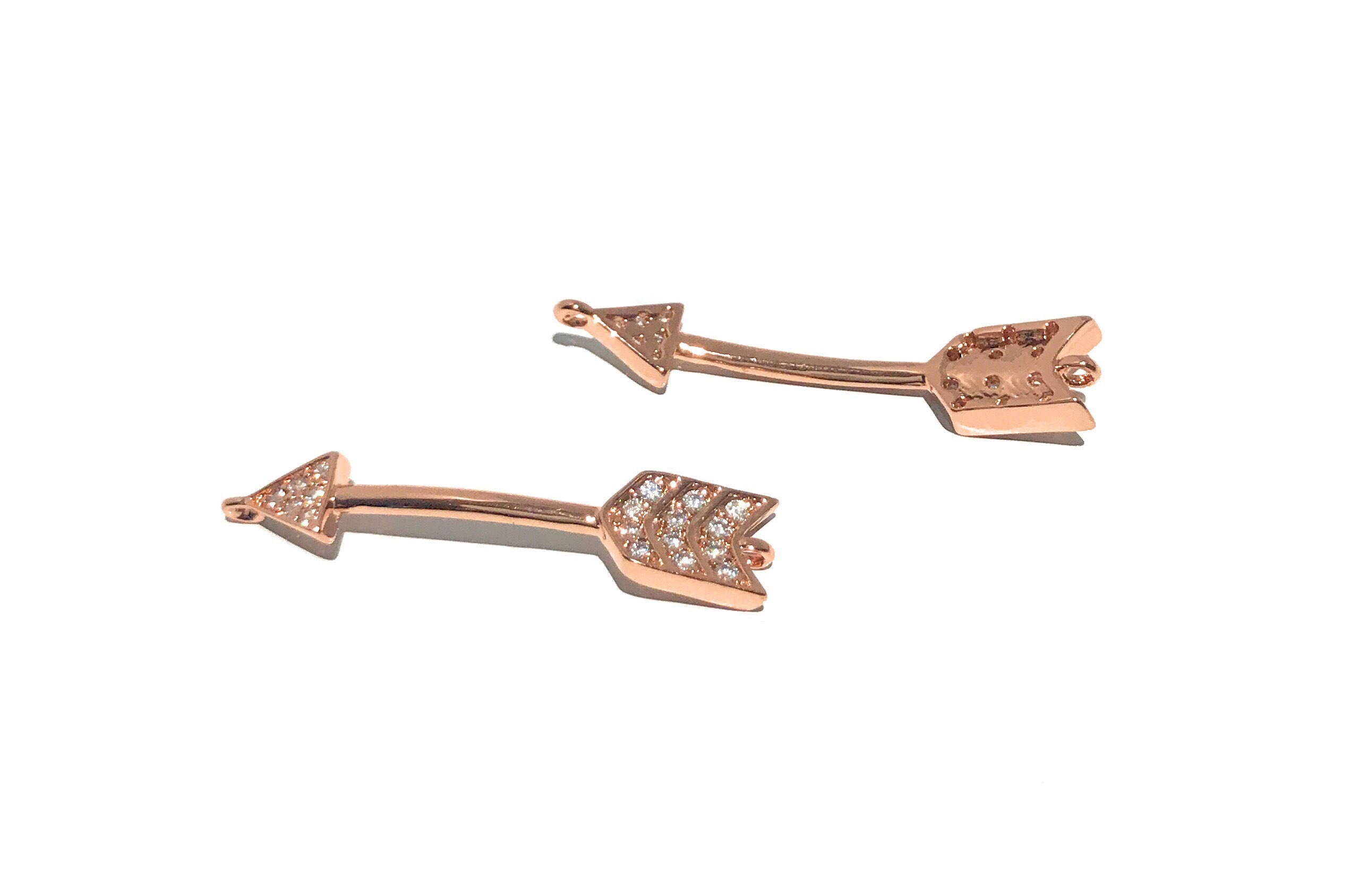 CZ Micro Pave Arrow Connector Jewelry Findings for DIY Jewelry Making