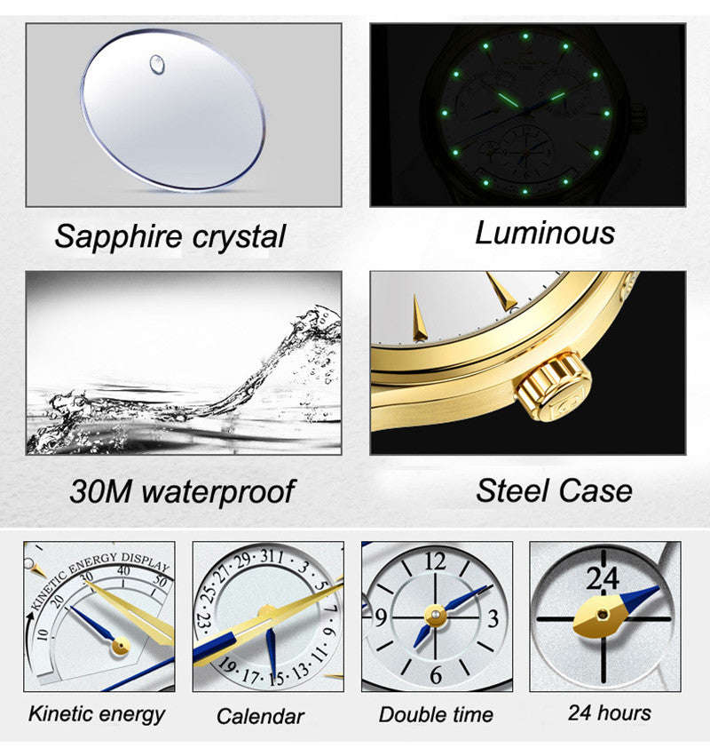 Carnival Full Automatic Mechanical Watch for Men - Sports Style with Sapphire Crystal