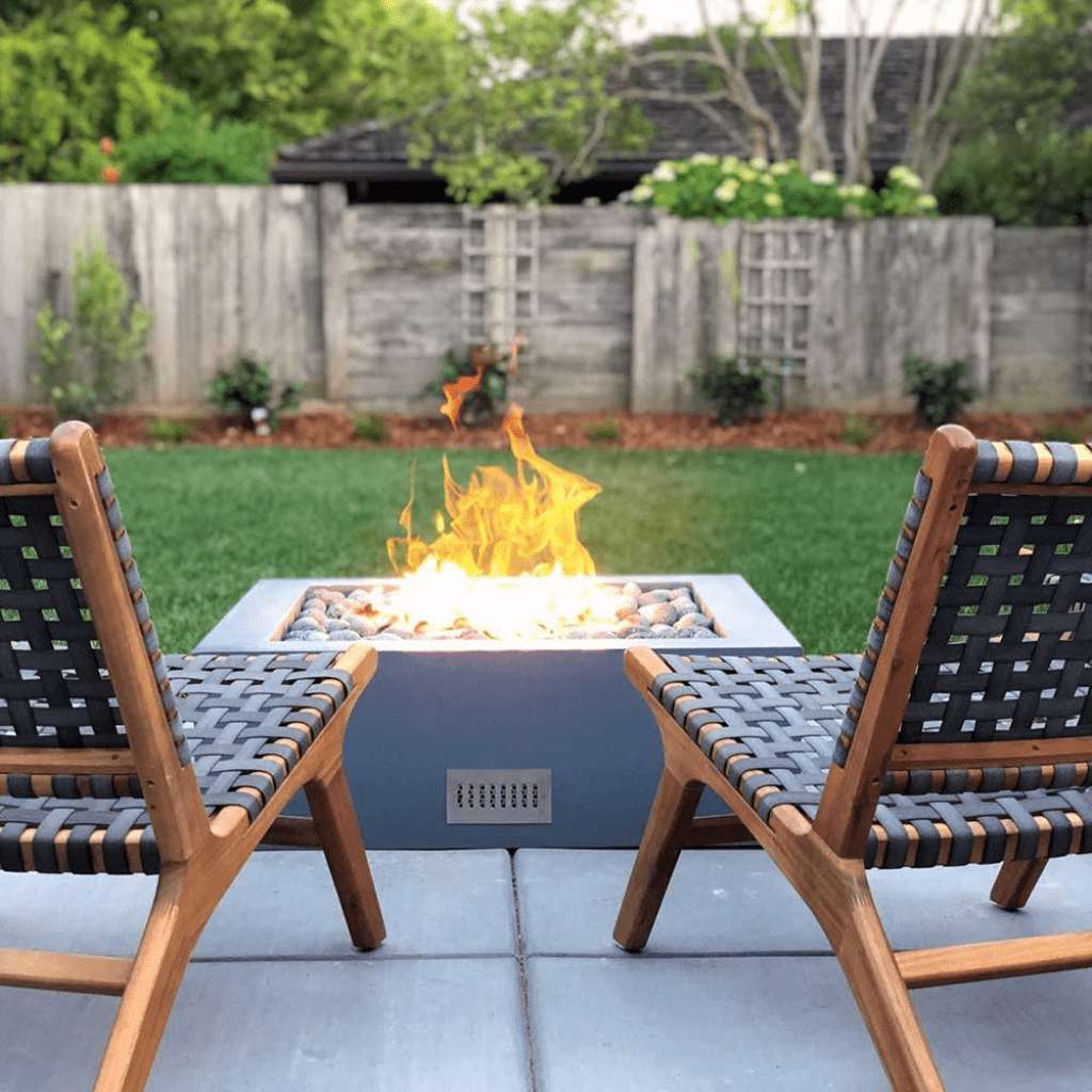 The Outdoor Plus - Quad GFRC Concrete Square Liquid Propane Fire Pit 42