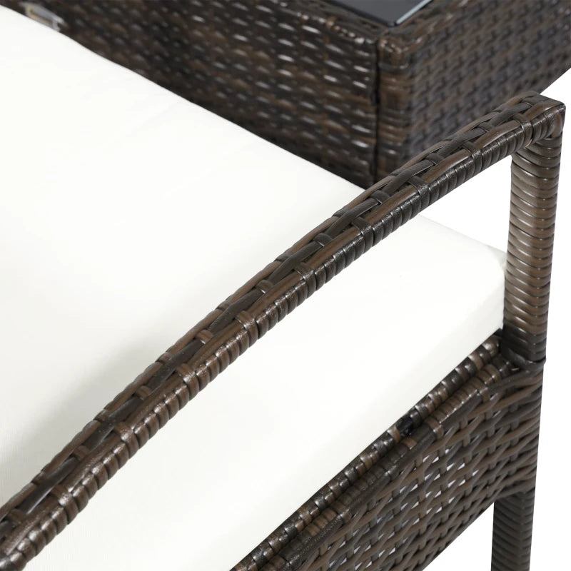 Outsunny 4-Piece Patio Furniture Set with Rattan Chairs and Glass Table