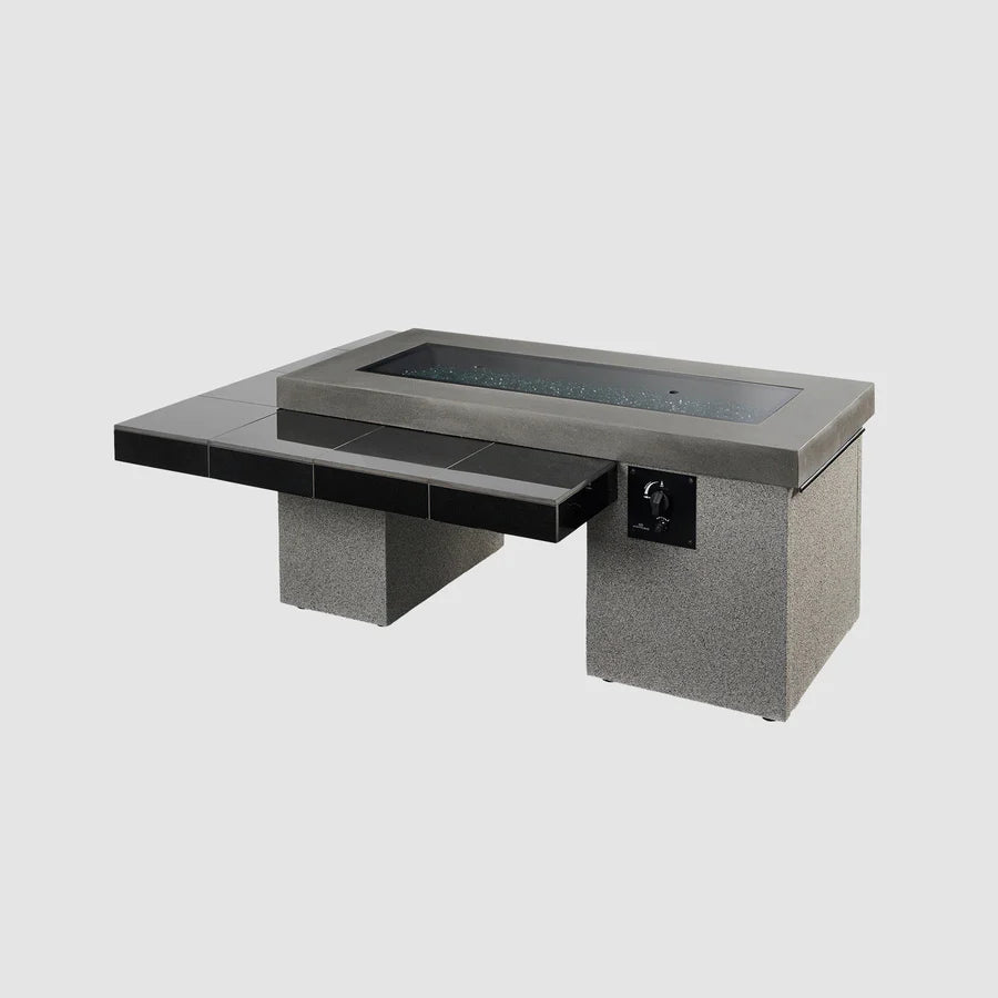 Outdoor Greatroom Company Black Uptown Linear Gas Fire Pit Table with Direct Spark Ignition - Natural Gas