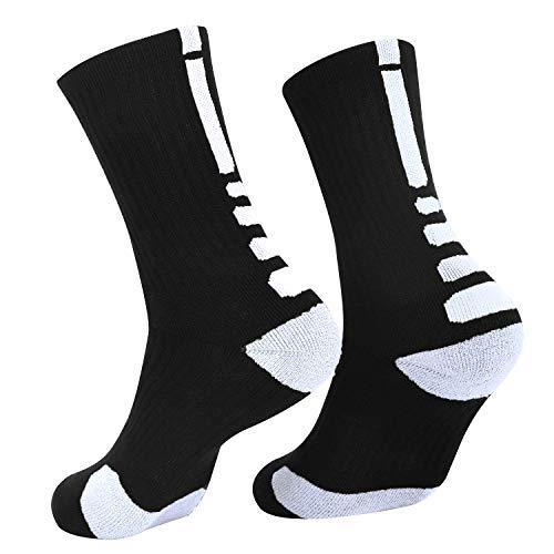 DISILE Elite Basketball Socks - Cushioned Dri-Fit Athletic Crew Socks for Men & Women