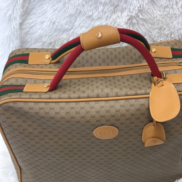GUCCI DUFFLE TRAVEL BAG WEEKENDER VINTAGE SHERRY