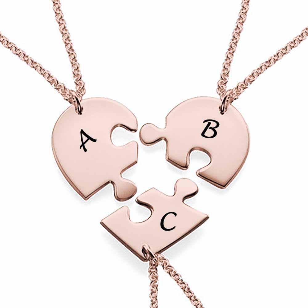 Custom Letter Heart Necklace - Personalized Silver Name Necklace for Mother's Day Gift