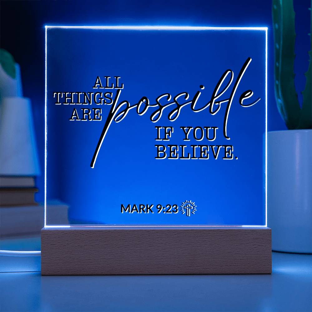 LED Bible Verse Acrylic Plaque with Night Light - Motivational Home Decor
