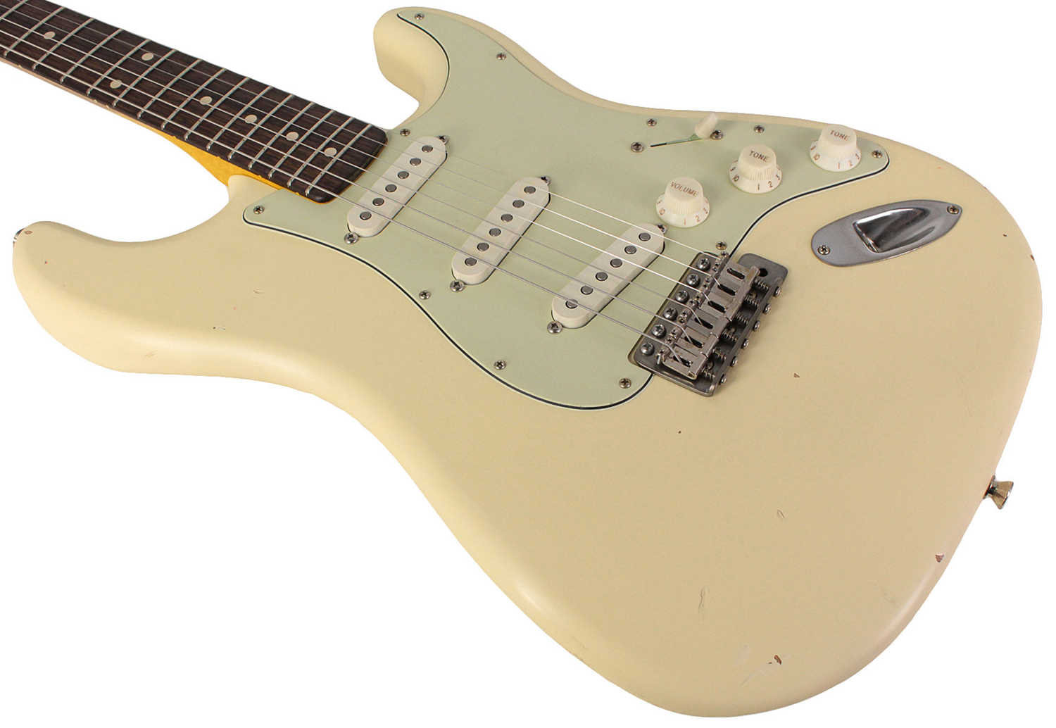 Nash S-63 Guitar, Aged Olympic White, Light Aging - Vintage Strat Model with Modern Features