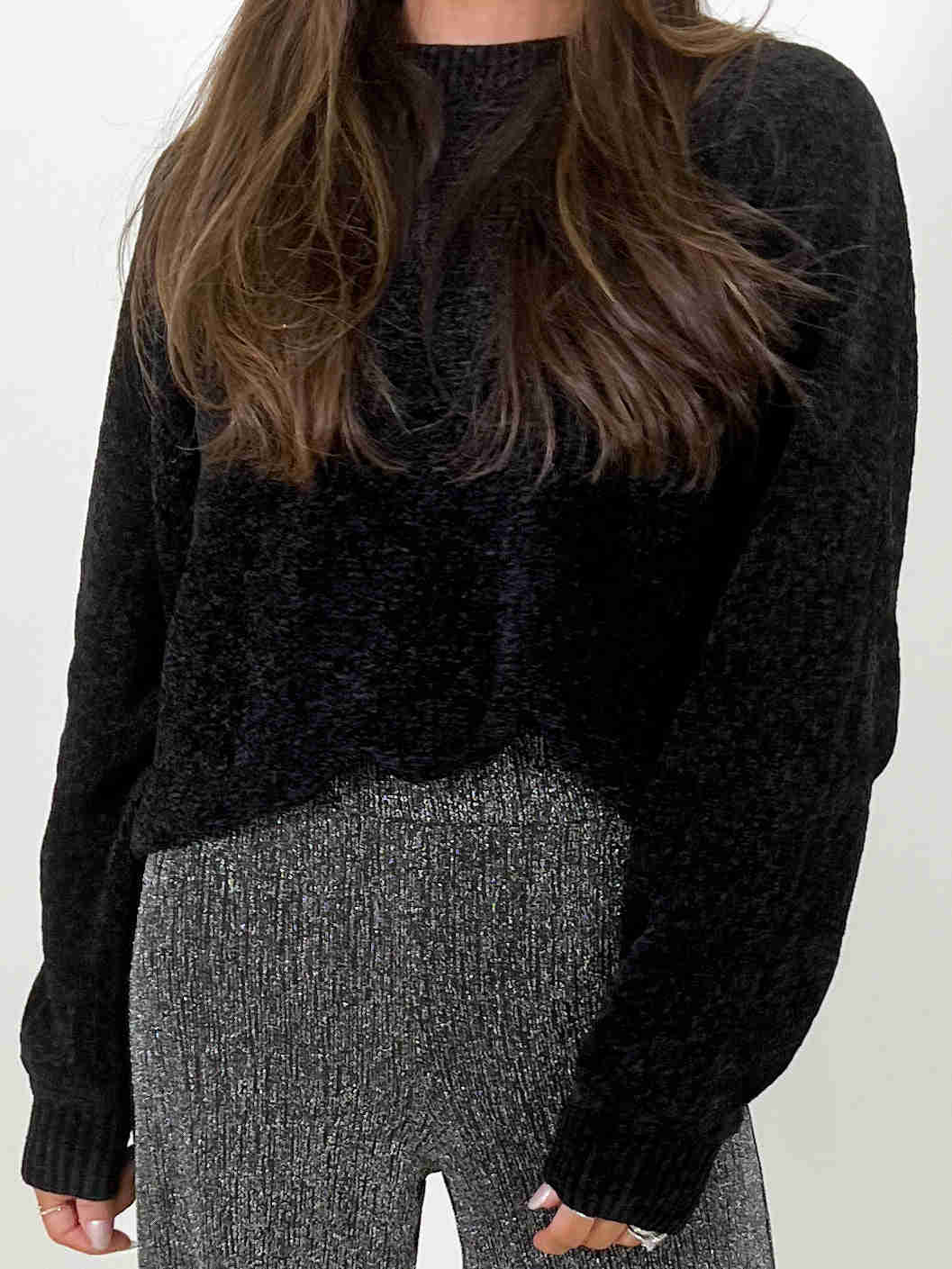 Gemma Chenille Sweater | Black